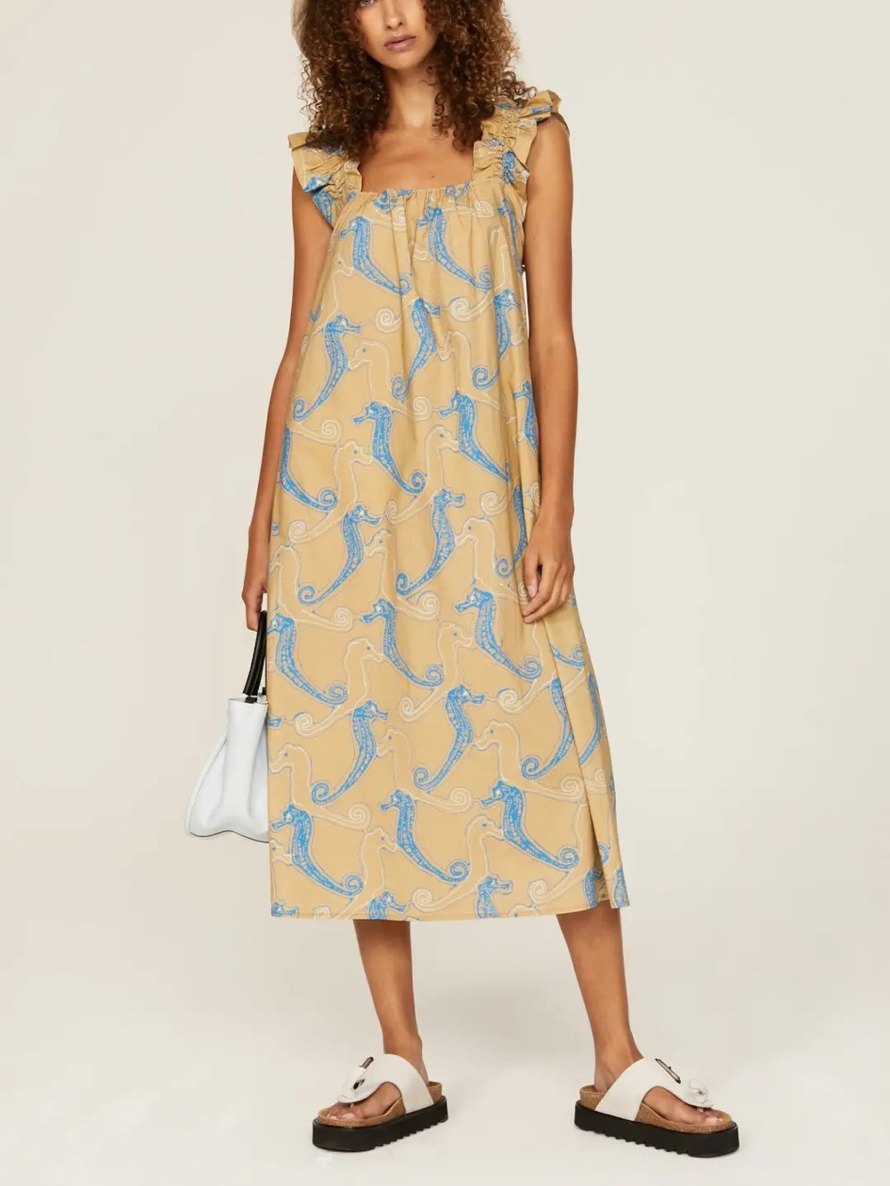 Samsoe Samsoe Gill Midi Dress in Seahorse Print